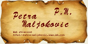 Petra Maljoković vizit kartica